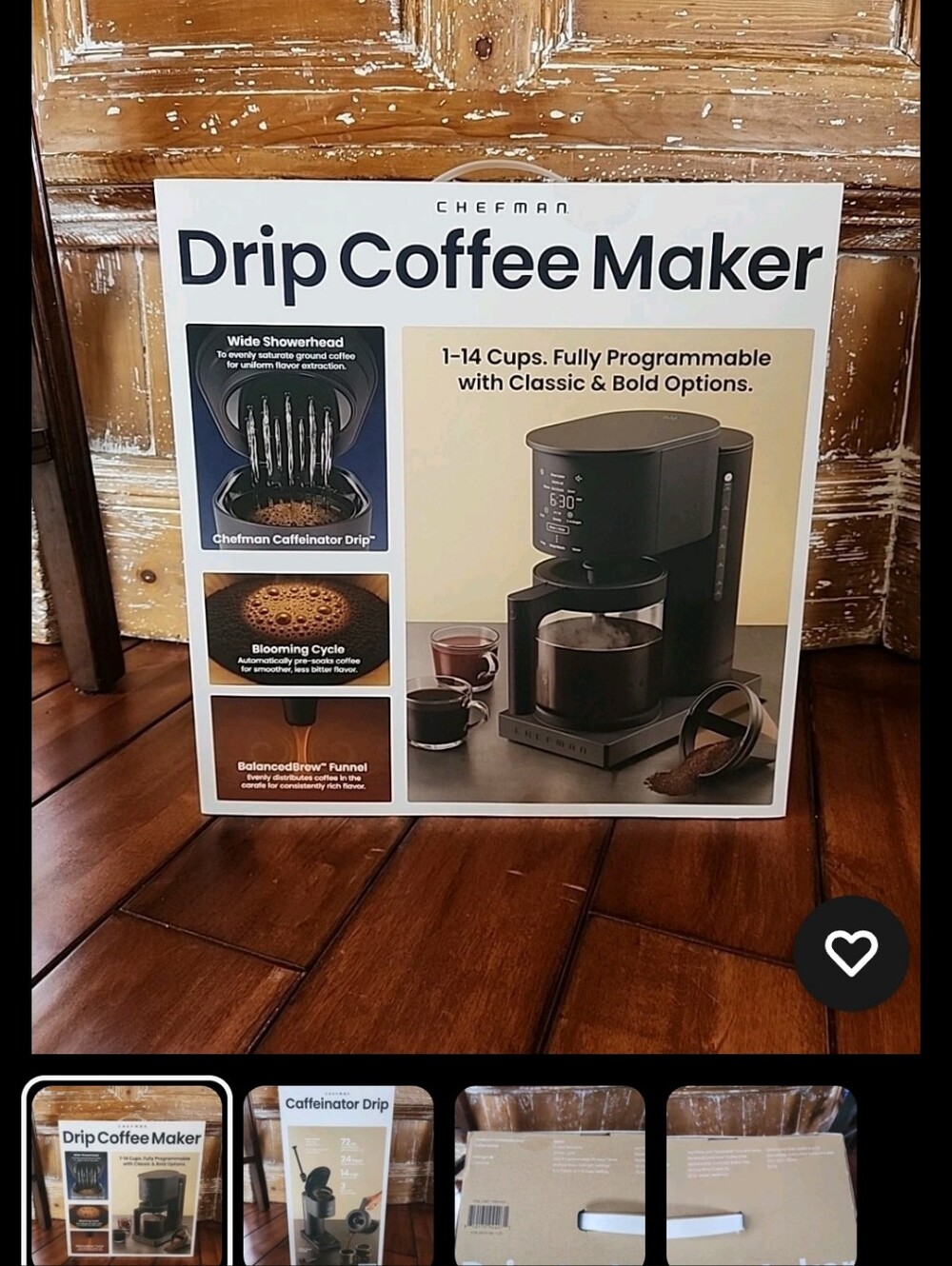 Chefman Black Drip Coffee Maker - Programmable 14-Cup